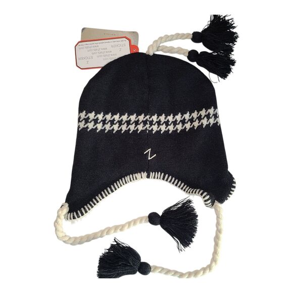 San Jose Sharks NHL Zephyr Adult Black Beanie w/ Tassels Winter Hat Beanie NWT - Picture 2 of 10